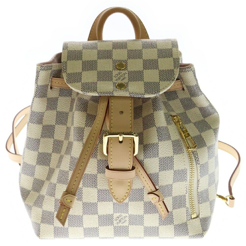 Louis Vuitton Damier Supero Backpack Ivory White Brown Leather